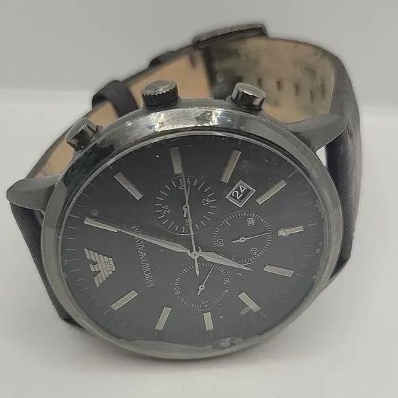Emporio Armani AR2462 Men's Brown Leather Analog Dial Quartz Wrist Watch BC611